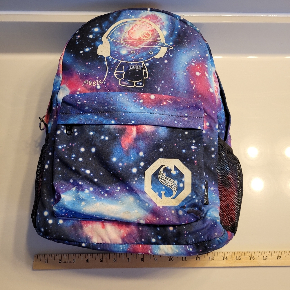Sensky & Style Galaxy Print Anime Music Lover Lightweight Roomy Padded Backpack - Picture 15 of 16